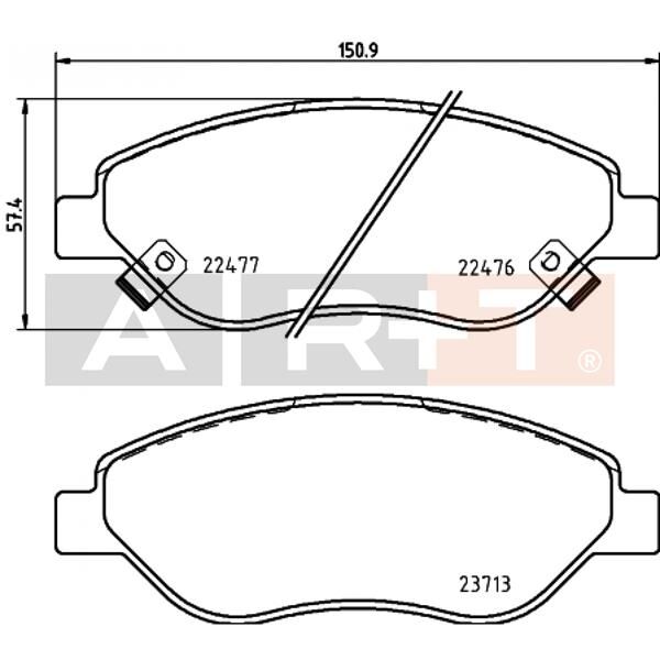 ART A01.3360 ON BALATA FIAT EGEA 15> 1.4 1.5 T4 HIBRIT 1.6 D K:19 MM G:151.1 MM BÜYÜK TİP