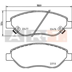 ART A01.3360 ON BALATA FIAT EGEA 15> 1.4 1.5 T4 HIBRIT 1.6 D K:19 MM G:151.1 MM BÜYÜK TİP
