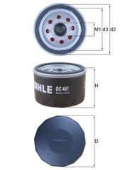MAHLE OC467 YAG FILTRESI KUCUK CLIO I-II-III R9-R19 KANGO 97>MEGANE I-II MODUS 05>DUSTER 10> LOGAN 04>QASHQAI 06 >13 K9K F8Q K4M E7J K7J F4R F9Q E7F