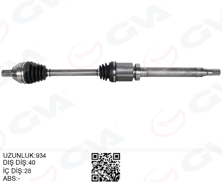 GVA 4499127 ÖN AKS KOMPLE SAĞ SAG S60 II VOLVO 1.6 D2 10>15 S80 II 1.6D 10> V60 VOLVO 1.6 10>15 V70 III VOLVO 1.6 D2 07>15 6 VİTESLİ OTOMATİK ŞANZIMAN İÇİN UZUNLUK 934mm 57 TEKER TARAFLİ DİS 40