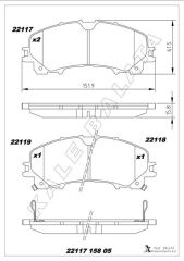 KALE 22117 158 05 ANS KD11 ÖN FREN BALATA NISSAN X-TRAIL 1.6L R9M Dci T32 dizel 5 koltuklu araçlar için 14->