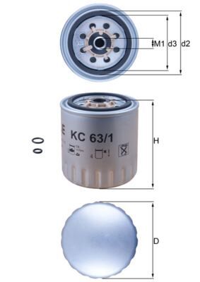 MAHLE KC63.1D YAKIT FILTRESI MERCEDES OM601 W201 W202 W124 W210 W461 W638 B901>B904