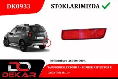 DEKAR DK0933 ARKA TAMPON REFLEKTÖRÜ SAĞ DACIA DUSTER 10> LOGAN MCV 08>