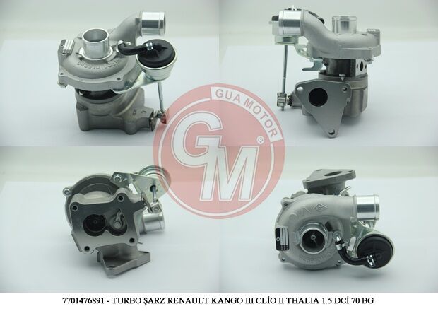 GUA 40503 TURBO ŞARJ RENAULT CLİO II III KANGOO FLUENCE MEGANE II III SYMBOL II TWİNGO1.5 DCİ 65-75-80 BG