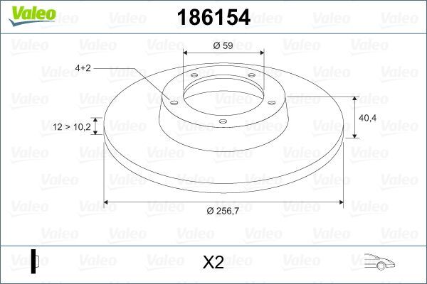 VALEO 496076 ON FREN DISKI TEMPRA-TIPO-MAREA-BRAVA-BRAVO 96> ALFA ROMEO 145-146 LANCIA DELTA-YPSILON 257x12x4DL