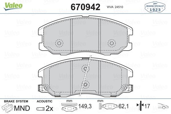 VALEO 670942 ÖN BALATA ANTARA 2.4-3.2 V6-2.0 CDTI 05/06> CAPTİVA 06.06>