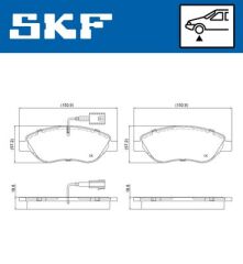 SKF VKBP80752E ÖN FREN BALATASI FİŞLİ FIAT BRAVO II 08>14 EGEA HB 15> ALFA ROMEO MITO 08>15 LANCIA DELTA III 08>14 1.3D MTJ 1.4TB 1.6D MTJ 1.9D MTJ 2.0D MTJ BÜYÜK TİP