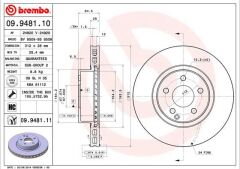 BREMBO 09948111 FREN DISKI ON MERCEDES C219 W211 S211