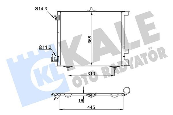 KALE 358440 KONDENSER P207-P208-P1007-P2008 05 >-C2-C3-C3 II 03>DS 3 14> 1.4 1.6HDI KURUTUCU İLE AL/AL 420X371X1 6