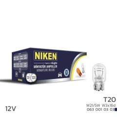 NIKEN 0630010303 NIKEN T20 DİPSIZ AMPUL 1016 W21/5W W3x16d 10LU