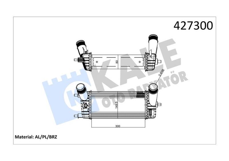 KALE 020CAC150 TURBO RADYATÖRÜ FORD FİESTA-COURİER 18> 1.0 ECOBOOST