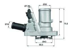 MAHLE TI144.88 TERMOSTAT KOMPLE G1006.88 ALBEA-DOBLO-LINEA-PUNTO-IDEA-BRAVO-500- 1.4 BNZ Lİ MÜŞR LÜ 88C