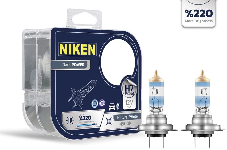 NIKEN 0620050104 NIKEN 12V H7 55W DARK POWER PX26d 4500K
