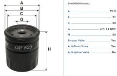 FILTRON FILT OP 629 FOCUS/MONDEO/FIESTA/MAZDA YAG FILTRESI EM5G 6714 AA/(7S7G 6714 AA/1E05-14-302E/BM5G 6714 AA