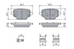 BOSCH 0986460143 ARKA FREN BALATASI OPEL COMBO E PEUGEOT PARTNER-RIFTER CITROEN BERLINGO TOYOTA PROACE CITY 18> FIAT DOBLO 23>