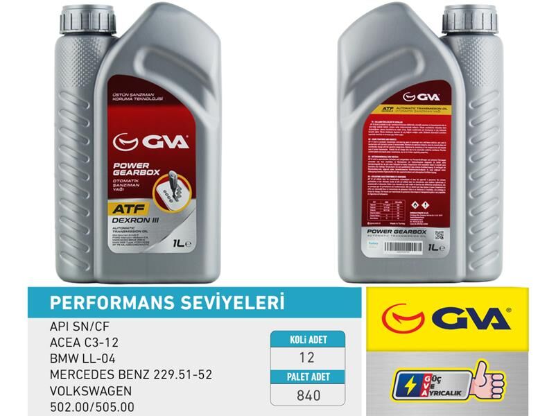 GVA 9920730 OTOMATİK ŞANZIMAN YAĞI ATF III 1 LT PLATINUM DEXRON III KIRMIZI