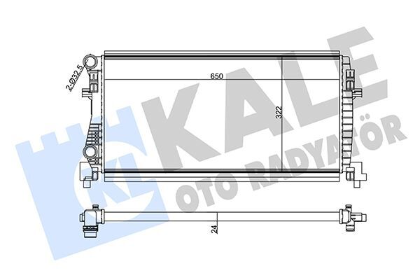 KALE 355555 RADYATÖR GOLF VII-A3-LEON-OCTAVIA 1.2 TFSİ-1.6 TDİ 13 > 650x322x23 MRK/OTOM