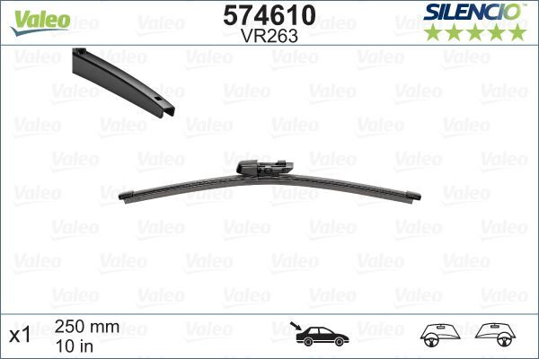 VALEO 574610 SİLENCİO VR263 X1 250MM ARKA SCIROCCO SİLENCİO X-TRM FLAT BLADE MUZ TİPİ SİLECEK BİNEK
