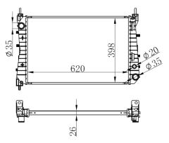 GVA 3129002 RADYATÖR BRAZİNG LINEA 1.3 JTD AC KLİMASIZ MEK 621x395x26