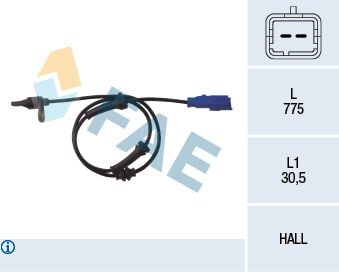 FAE 78013 ABS HIZ DEVİR SENSÖRÜ ARKA P1007-C2-C3 02>