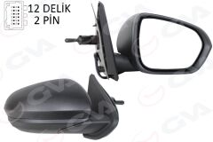 GVA 1019132 DIŞ DİKİZ AYNASI SAĞ MEKANİK SİNYALSİZ SENSÖRLÜ 2 FİŞ YENİ DACIA DUSTER 18-