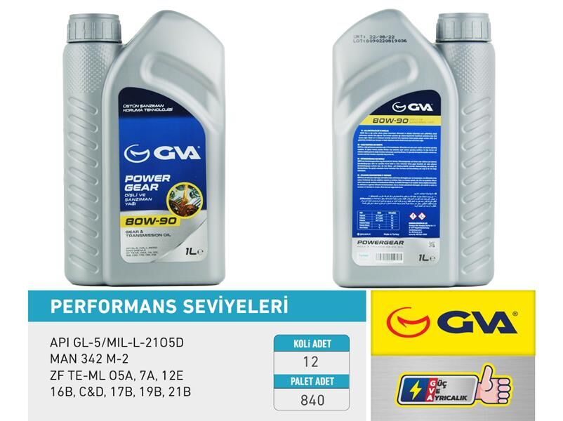 GVA 9920750 ŞANZIMAN YAĞI 80W90 1 LT API GL-5