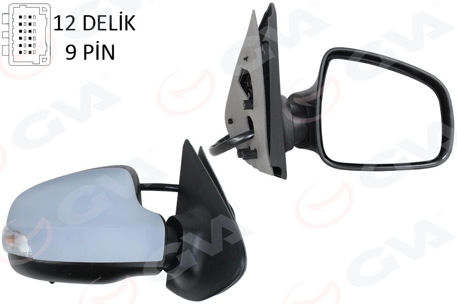 GVA 1014108 DIŞ DİKİZ AYNA SAĞ CLIO SYMBOL 13 > ASTARLI KAPAK ÜÇGEN AYAK ELEKTRİKLİ SİNYALLİ REZİSTANSL I - SENSÖRLÜ 9 PİN