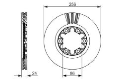 BOSCH 0986479712 FREN DİSKİ ÖN FORD RANGER 98> 4x2 ÇAP: 256mm