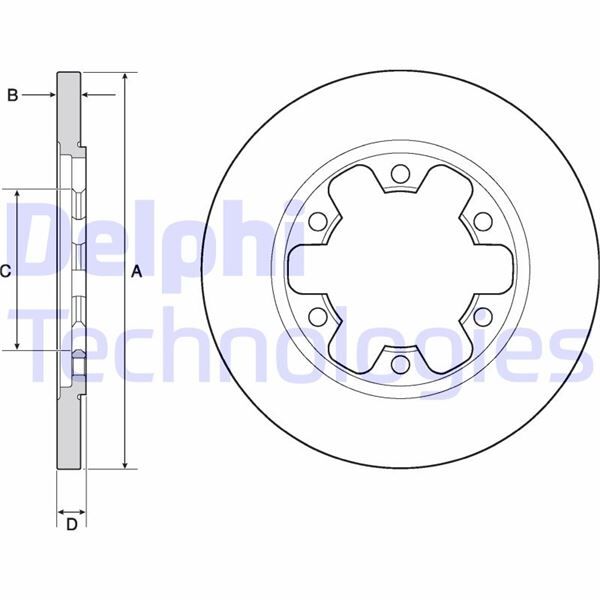 DELPHI BG4680C ARKA FREN AYNASI TRANSİT V363 14 > ÇİFT TEKER 308x18x122.5x22x6DL