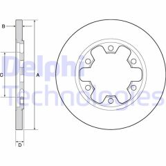 DELPHI BG4680C ARKA FREN AYNASI TRANSİT V363 14 > ÇİFT TEKER 308x18x122.5x22x6DL
