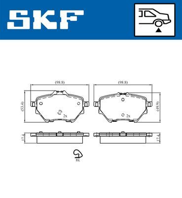 SKF VKBP90101 ARKA FREN BALATASI ASTRA L 21> COMBO E 18> GRANDLAND 17> MOKKA e 20> C4 18> C4 e 22> BERLINGO 18> PARTNER 18> RIFTER 18> 508 18> 308 II-III 13> 3008 16> 408 22> DS4 II 21> 268mm / PROACE CITY 21>
