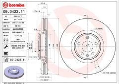 BREMBO 09D42311 FREN DİSKİ A4 A5 A6 A8 Q5 Q7 TOUAREG