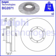 DELPHI BG2071 ÖN FREN AYNASI R12 -TOROS R5 75/85 228x10x6DL