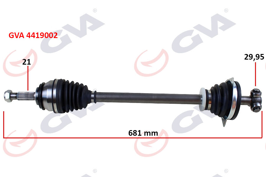 GVA 4419002 KOMPLE AKS SOL DACIA LOGAN 06> SANDERO 08> 1.4-1.6 681mm BENZİNLİ