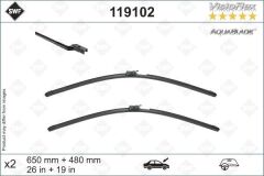 VALEO 119102 SWF AQUABLADE FLAT BLADE X2 650 480 MM VOLVO XC60 17 >SWF MUZ TİPİ SİLECEK BİNEK