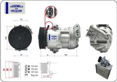 GUA 41318 KLİMA KOMPRESÖRÜ FIAT EGEA 15> 500L 12> 1.3D MTJ 1.6 12V 6 KANAL 110 MM