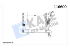 KALE 1781842AL KALORİFER RADYATÖRÜ FIAT TEMPRA 95>01 TİPO 95>01 ALFA ROMEO 145 95>01 146 94>01 155 92>97 250x158x42 MUSLUKLU