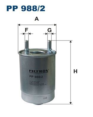 FILTRON PP988.2 YAKIT FİLTRESİ MEGANE III 09> SCENIC III 09> FLUENCE 09> 1.5dCi