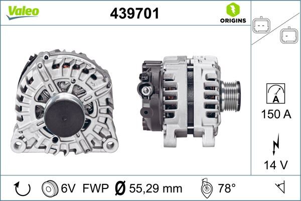 VALEO 439701 ALTERNATÖR 14V 150Ah C3-C4-BERLINGO- P207-P308-P407-C ELYSEE 1.6 2.0 HDİ