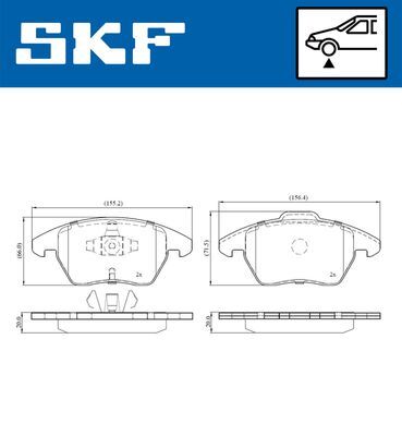 SKF VKBP80144 ÖN BALATA C4 PICASSO 06 >11 > P5008 1.6 16V-2.0 16V-2.0 HDI 08 >12 >P3008 12 > DS4 11 > DS5 12 >