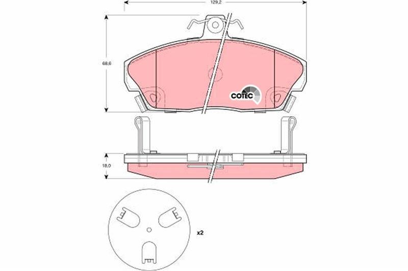 TRW GDB3267 ÖN FREN BALATA HONDA CIVIC 1.6L D16 VTEC VTI 01-05 / 1.6L D16A Euro 96-99