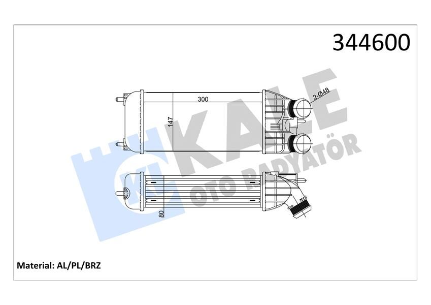 KALE 344600 TURBO RADYATÖRÜ INTERCOOL 301 207 208 2008 DS3 C-ELYSEE S3 III C3 IV C4 CACTUS DV6DTED DV6C 12>