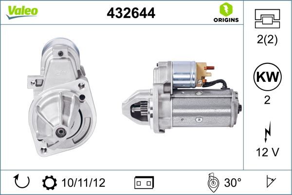 VALEO 432644 MARS MOTORU 12V 2.0kW 11 DIS MERCEDES W124 W202 W203 W210 W211 W638 W639 B901>B904