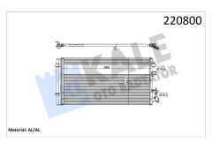KALE 050ABC050 KLİMA KONDANSER RADYATÖRÜ RENAULT FLUENCE 09> MEGANE III 09> 1.5dCi 1.6 1.6dCi 348x685x16