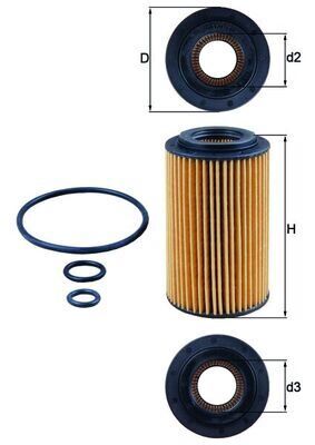 MAHLE OX153.7D2 YAG FILTRESI MERCEDES OM651 W176 W246 W204 W205 C205 C117 W212 W447 B906 B907 B910