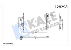 KALE 050ABC030 KLİMA KONDERSERİ RADYATÖRÜ RENAULT CLİO II 98>05 CLIO SYMBOL I 01> KANGOO 97> SYMBOL II 08>14 1.2 D7F 1.4 K4J 1.5dCi 1.9dTi F9Q KURUTUCU İLE