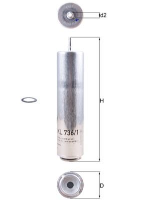 MAHLE KL736.1D YAKIT FILTRESI BMW N47 F20 F30 F22 F32 F34 F36 . MINI R55 R56 R57 R59 R60 R61