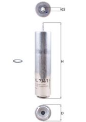 MAHLE KL736.1D YAKIT FILTRESI BMW N47 F20 F30 F22 F32 F34 F36 . MINI R55 R56 R57 R59 R60 R61