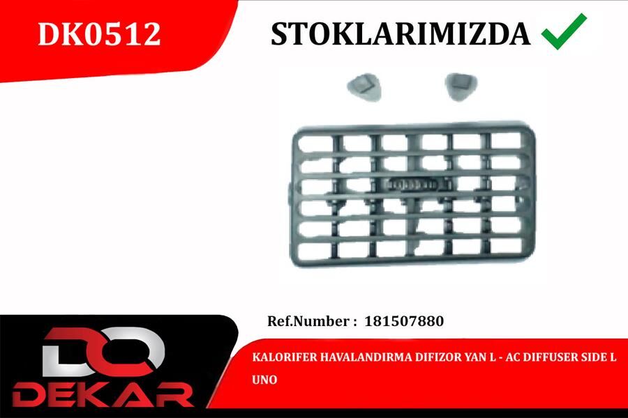 DEKAR DK0512 KALORIFER HAVALANDIRMA DIFIZOR YAN L UNO