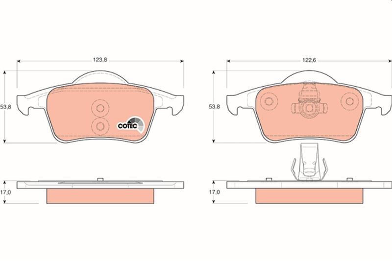 TRW GDB1389 ARKA BALATA VOLVO S60 2000-2010 S80 1998-2006 V70 97-07 XC70 97-07 S70 97-00